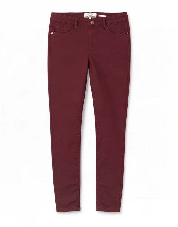 Fat Face Womens Jegging Jeans UK 10 Small W26 L28 Burgundy Cotton