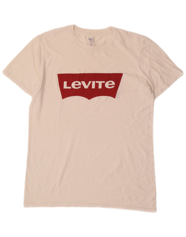 LEVI'S Mens Graphic T-Shirt Top Medium White Cotton
