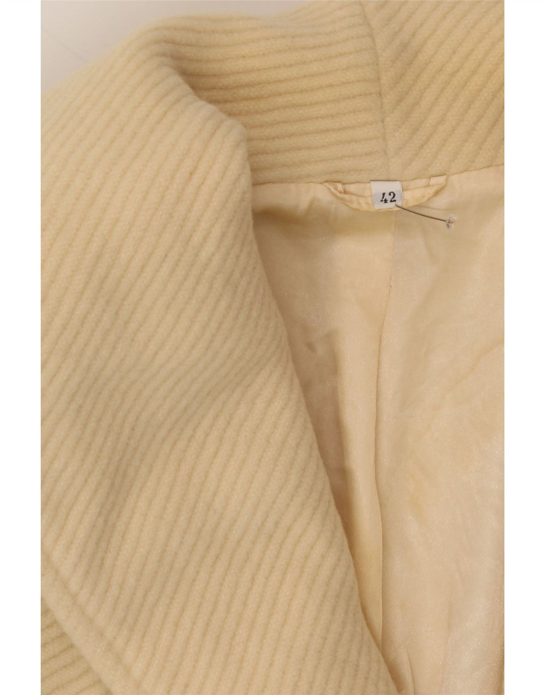 VINTAGE Womens Oversized Double Breasted Coat IT 42 Medium Beige Vintage Vintage and Second-Hand Vintage from Messina Hembry 