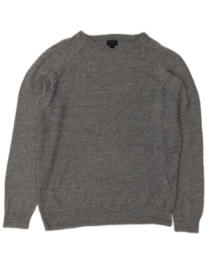 J. Crew Mens Crew Neck Jumper Sweater Medium Grey Flecked Cotton