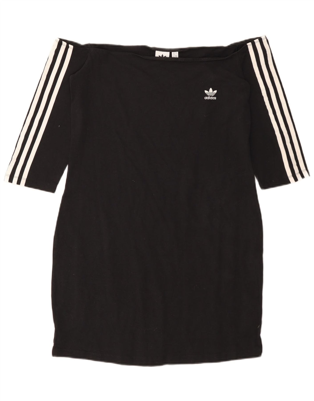 ADIDAS Womens Off Shoulder Dress UK 18 XL Black Cotton