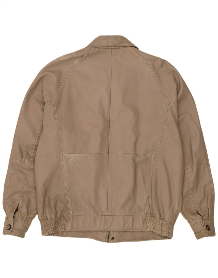 Vintage Mens Leather Jacket UK 42 XL Beige
