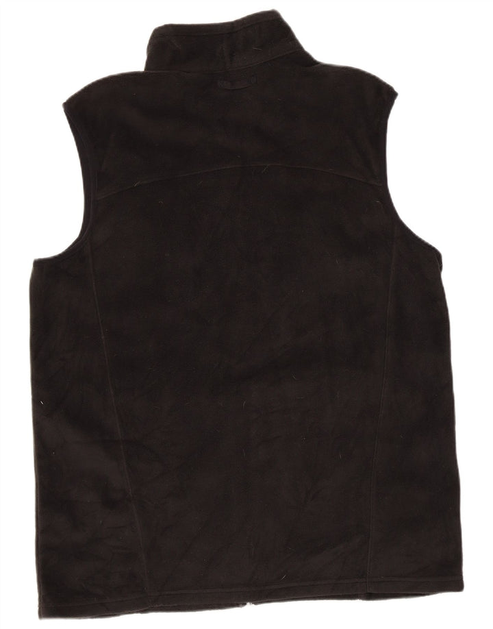 Eddie Bauer Mens Fleece Gilet UK 40 Large Black Polyester