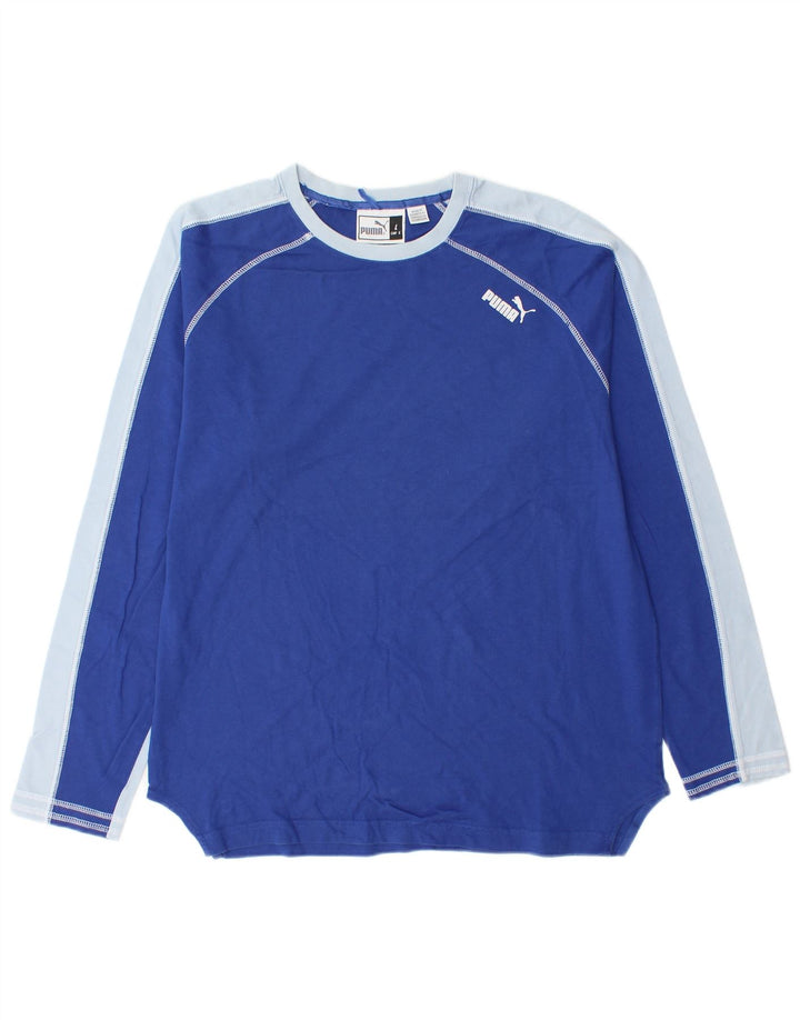 Puma Mens Top Long Sleeve Large Blue Colourblock