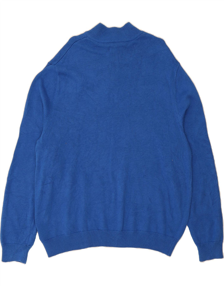 CHAPS Mens Zip Neck Jumper Sweater 2XL Blue Cotton Vintage Chaps and Second-Hand Chaps from Messina Hembry 