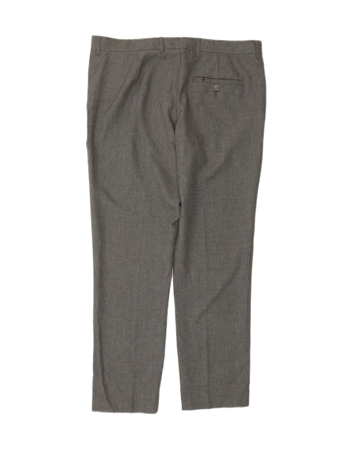 MARKS & SPENCER Mens Slim Chino Trousers W36 L31 Grey Polyester Vintage Marks & Spencer and Second-Hand Marks & Spencer from Messina Hembry 