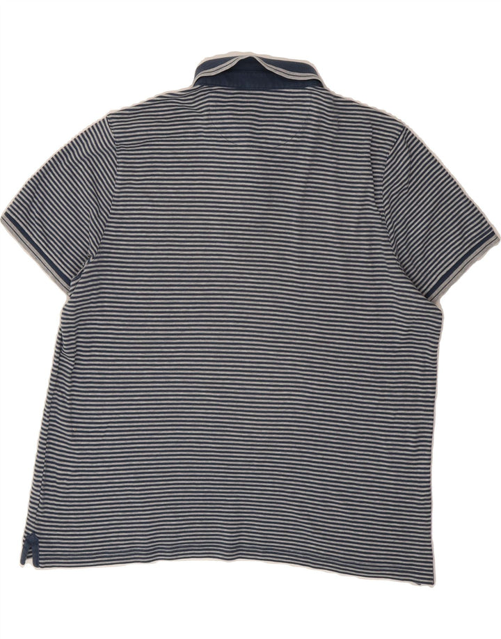 MICHAEL KORS Mens Polo Shirt Large Navy Blue Striped Vintage Michael Kors and Second-Hand Michael Kors from Messina Hembry 