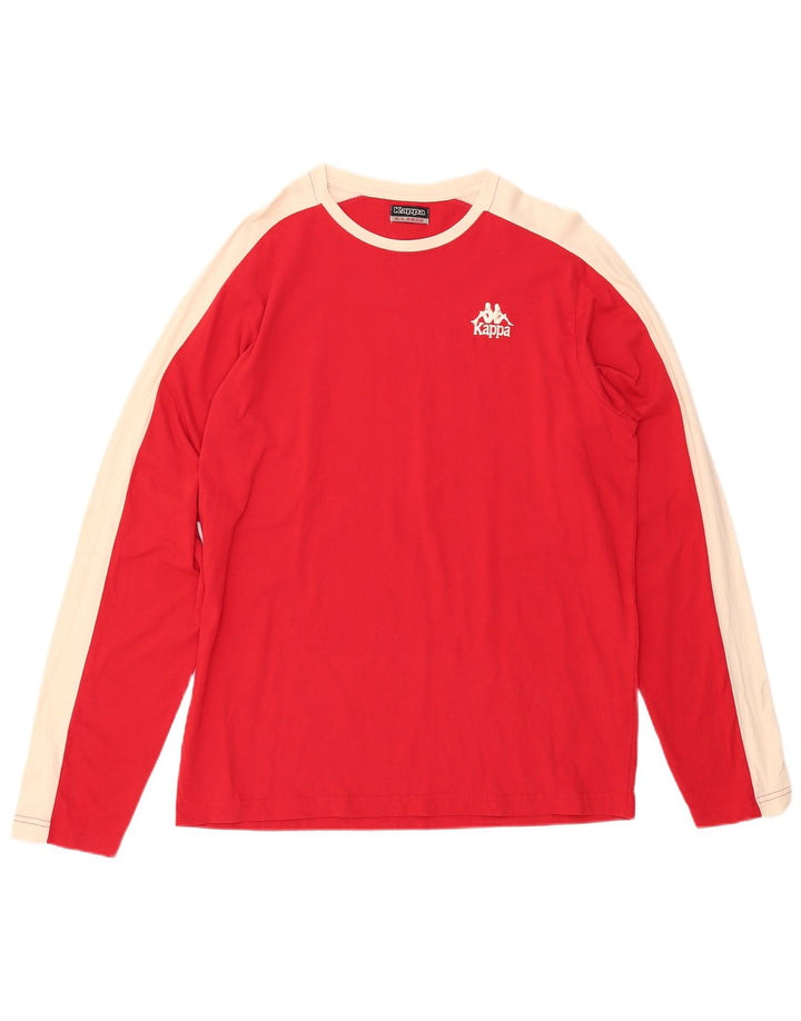 KAPPA Mens Top Long Sleeve XL Red Colourblock Cotton