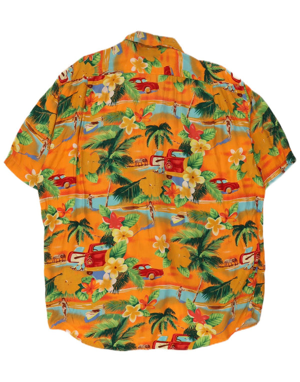 PETER ELLIOT Mens Short Sleeve Shirt Large Multicoloured Floral Hawaiian