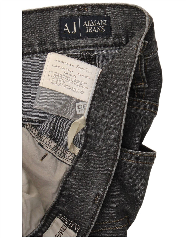 ARMANI Womens Straight Jeans W33 L28 Grey Cotton
