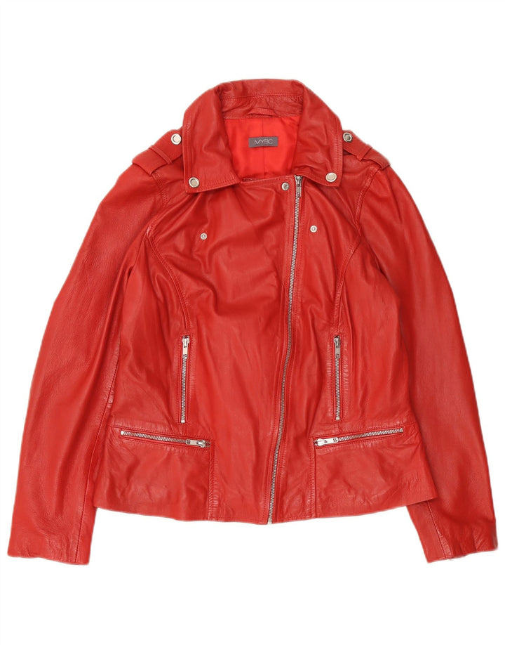 Vintage Womens Biker Jacket UK 16 Large  Red Leather