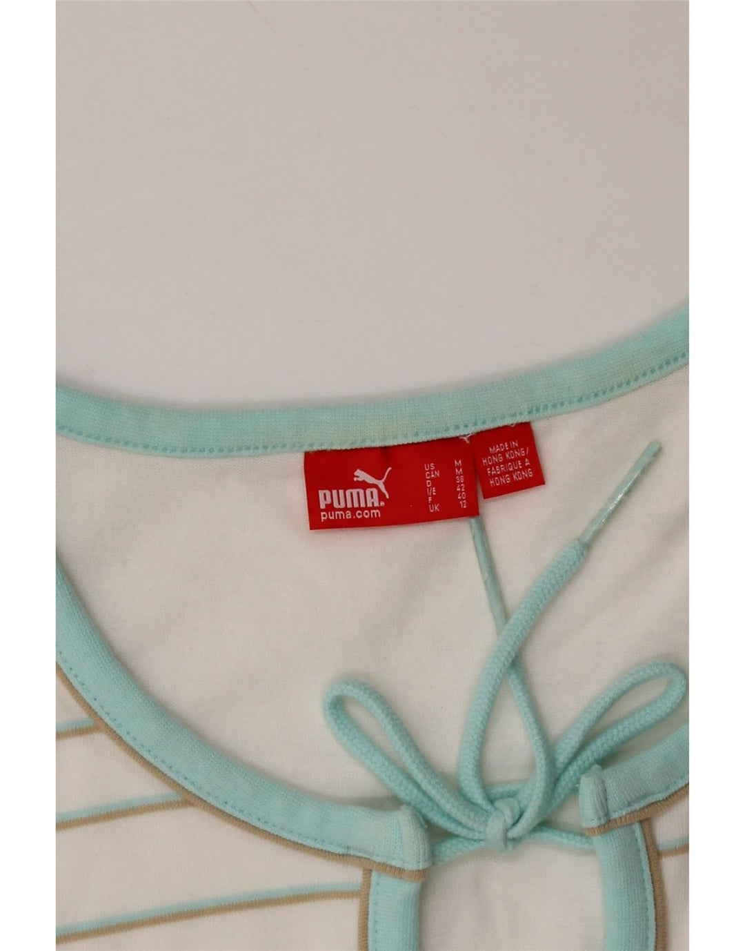 PUMA Womens Graphic Vest Top UK 12 Medium White Striped