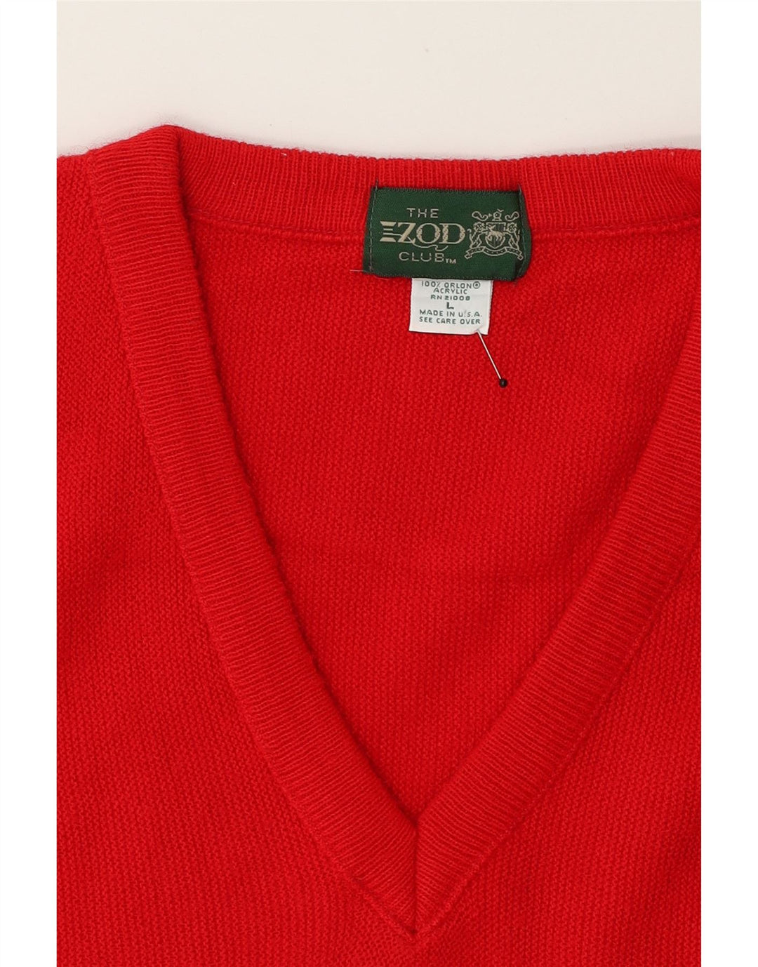 IZOD Mens V-Neck Jumper Sweater Large Red Acrylic Vintage Izod and Second-Hand Izod from Messina Hembry 
