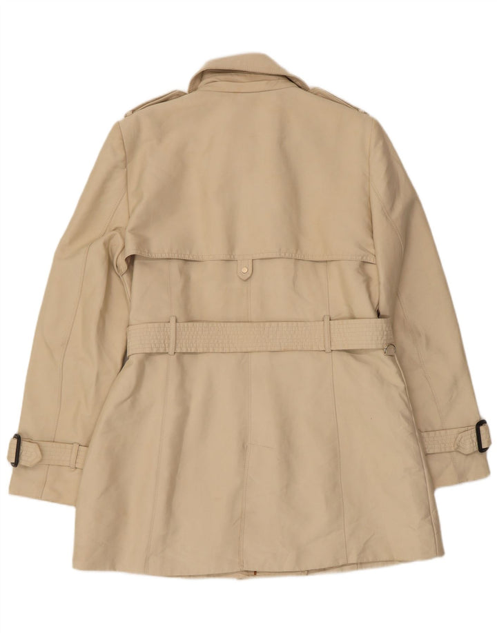 Zara Womens Double Breasted Trench Coat UK 18 XL Beige Polyester