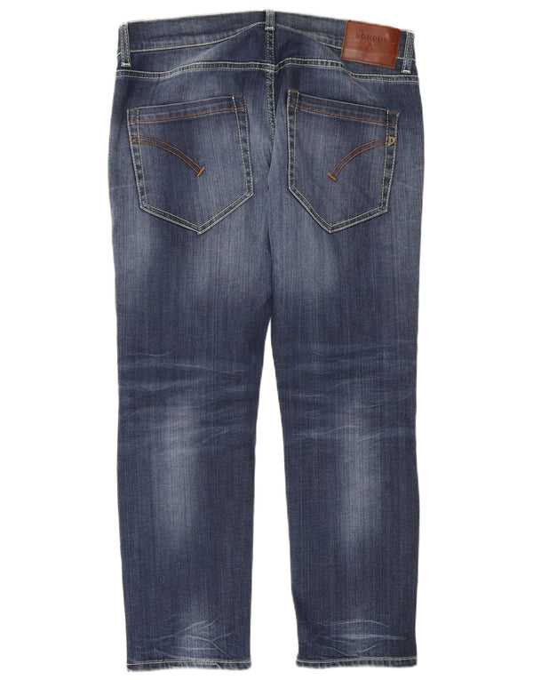 Dondup Womens Mid Rise Slim Cropped Jeans W32 L27 Blue Designer