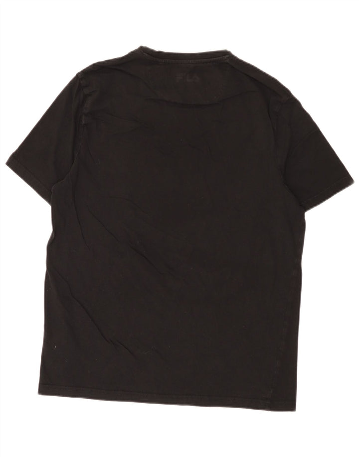 Fila Mens Graphic T-Shirt Top Medium Black Cotton