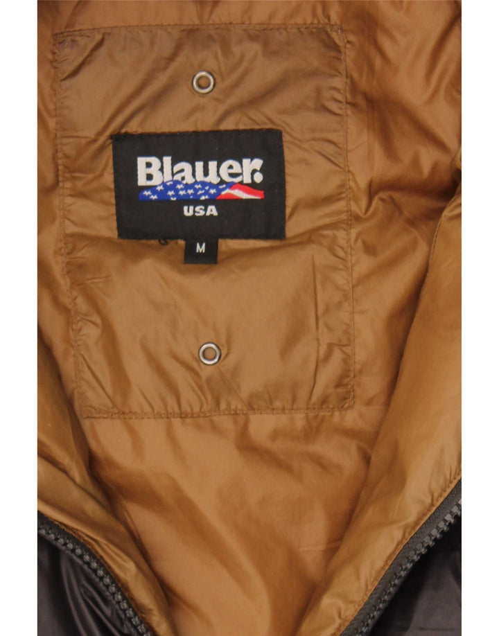 Blauer Womens Hooded Padded Jacket UK 12 Medium Black Polyamide