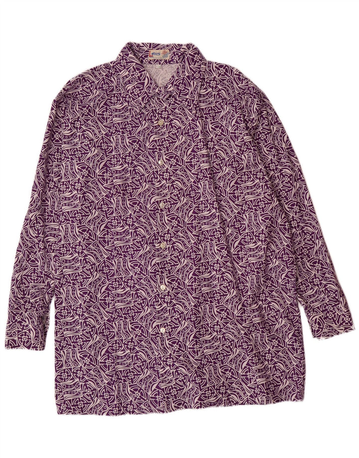 VINTAGE Mens Abstract Pattern Shirt Size 44 XL Purple