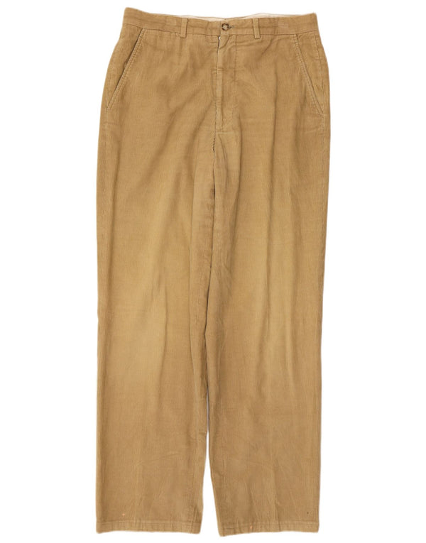 Armani Mens Straight Corduroy Trousers IT 48 Medium W32 L31 Beige Cotton