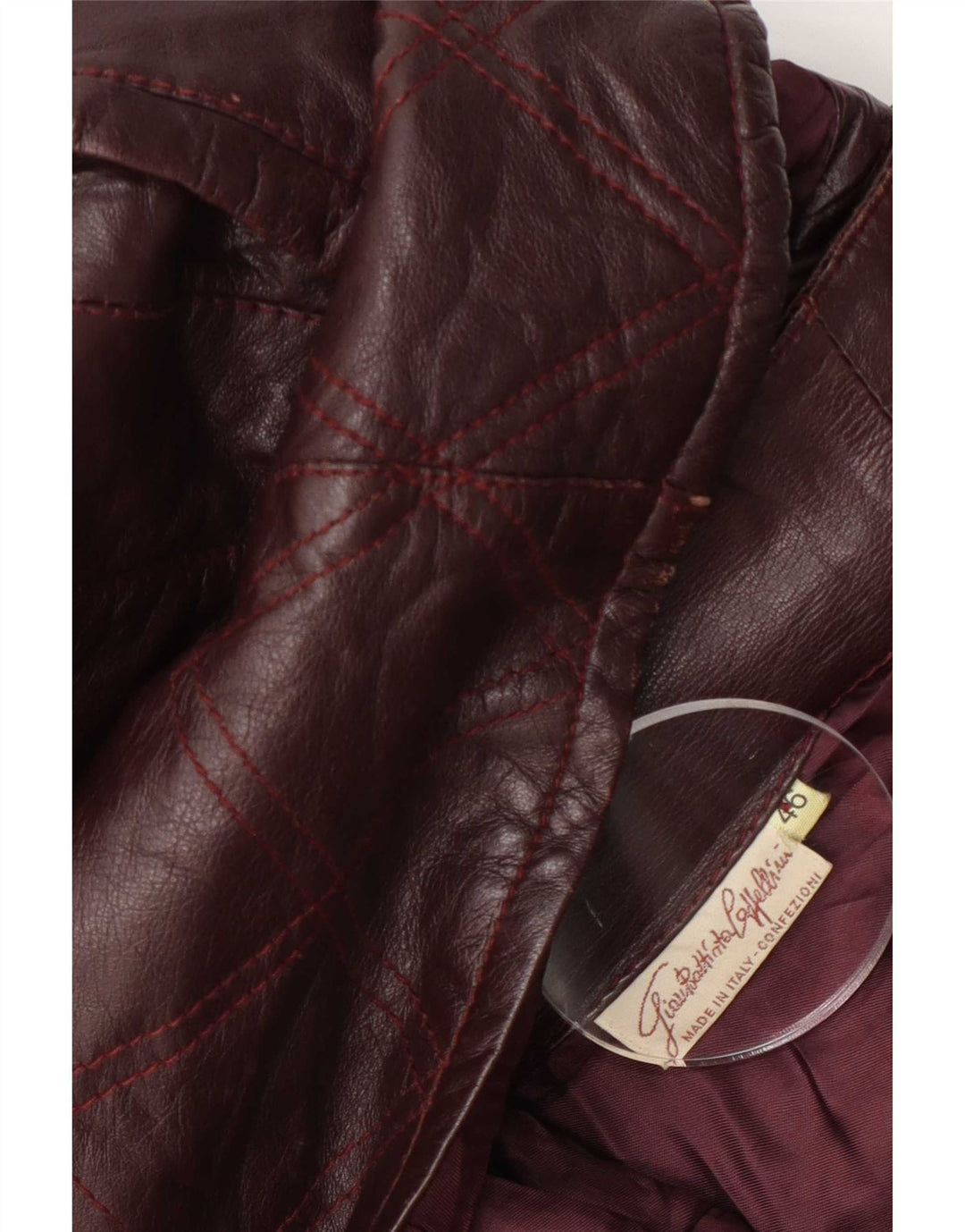 Vintage Womens Leather Jacket IT 46 Large Burgundy
