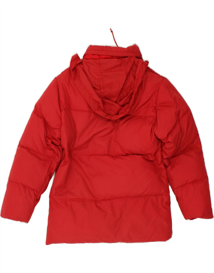 GEOX Girls Hooded Padded Jacket 9-10 Years Red Polyamide Vintage Geox and Second-Hand Geox from Messina Hembry 