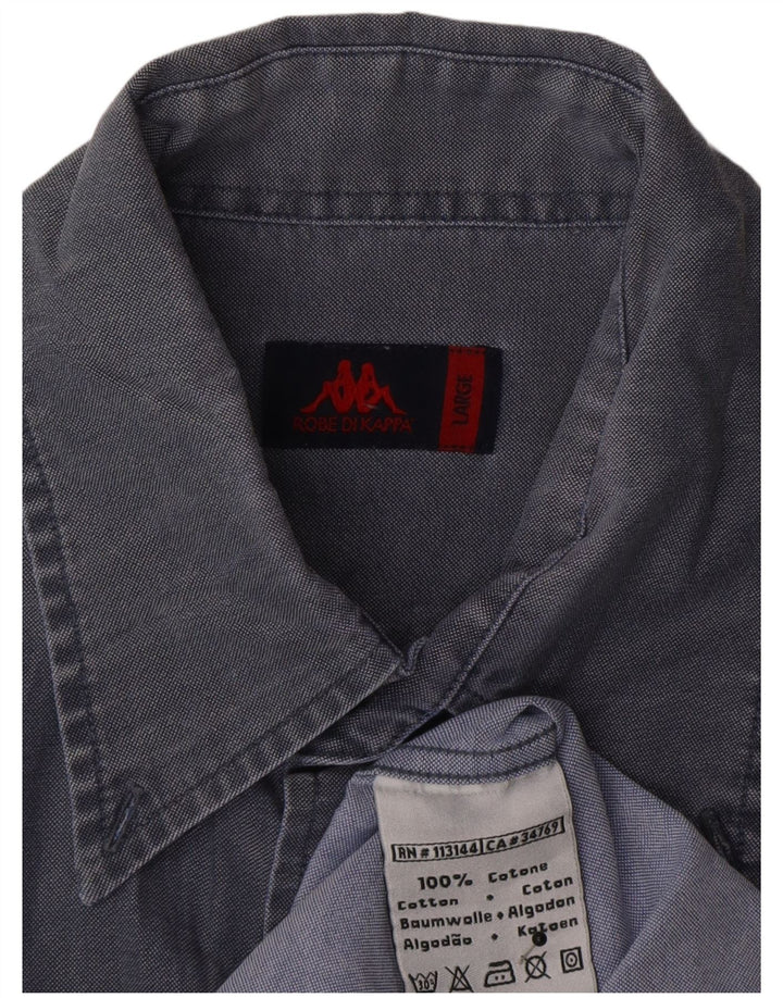 Kappa Mens Shirt Large Navy Blue Cotton