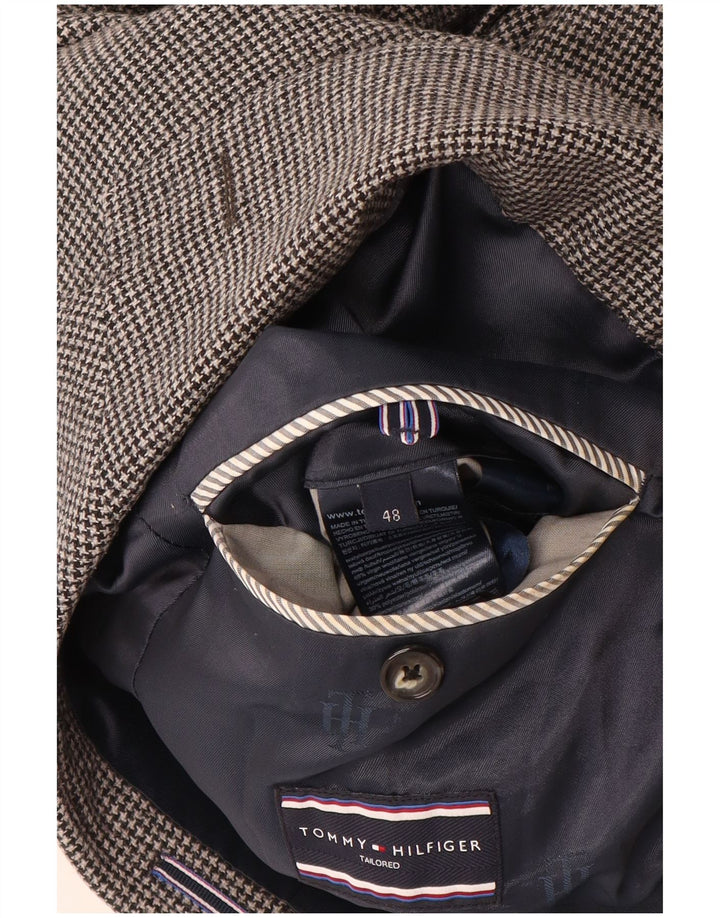 TOMMY HILFIGER Mens Tailored Blazer Jacket IT 48 Medium Grey Houndstooth