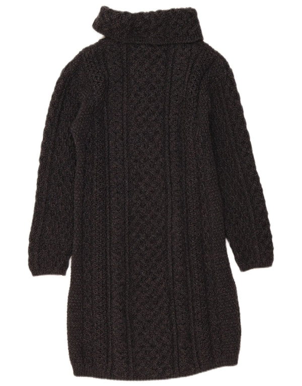 Aran Wollen Mills Womens Long Sleeve Jumper Dress UK 14 Medium Grey