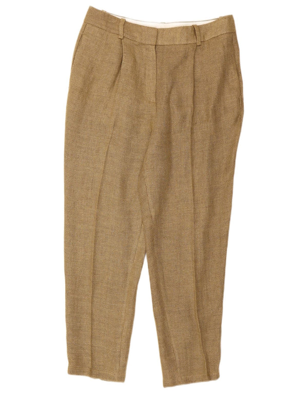 Massimo Dutti Womens High Waist Chino Trousers EU 40 Medium W30 L26 Brown