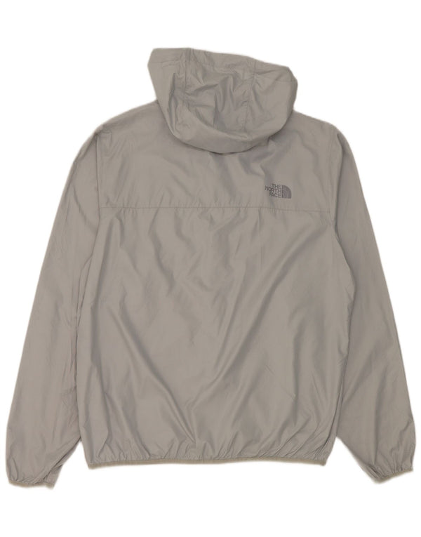 The North Face Mens Hooded Rain Jacket UK 38 Medium Grey Polyester