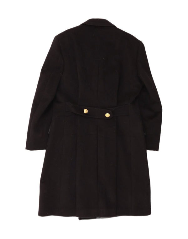 Vintage Womens Double Breasted Coat IT 52 2XL Black Classic