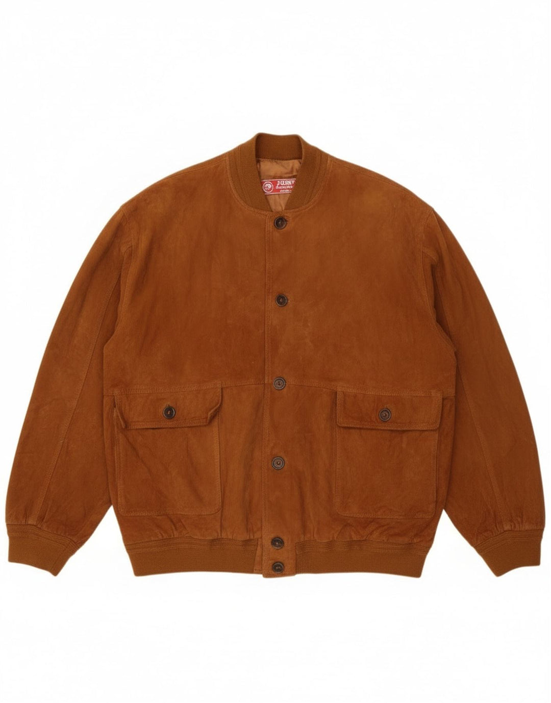 Jolly Mens Suede Bomber Jacket IT 58 4XL Brown Leather