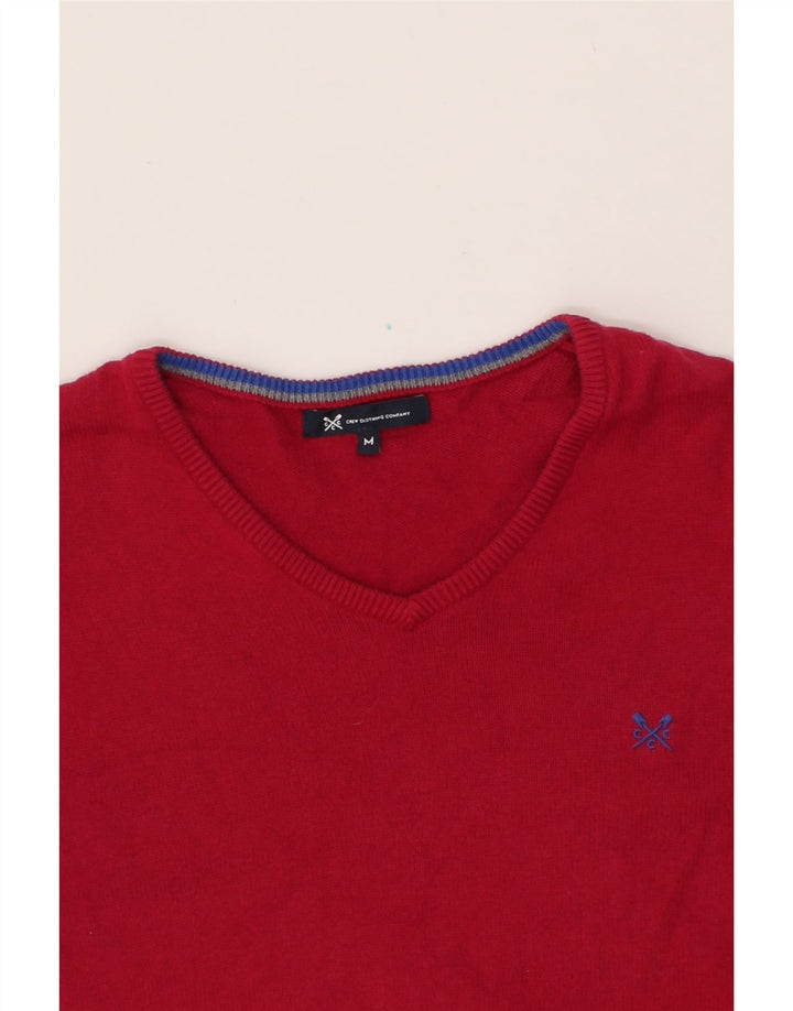 CREW CLOTHING Mens V-Neck Jumper Sweater Medium Red Cotton Vintage Crew Clothing and Second-Hand Crew Clothing from Messina Hembry 