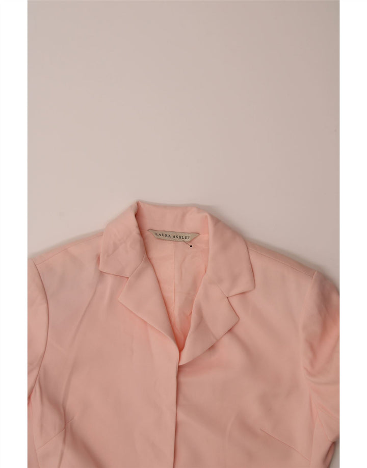 LAURA ASHLEY Womens Open Blazer Jacket UK 10 Small  Pink Polyester Vintage Laura Ashley and Second-Hand Laura Ashley from Messina Hembry 