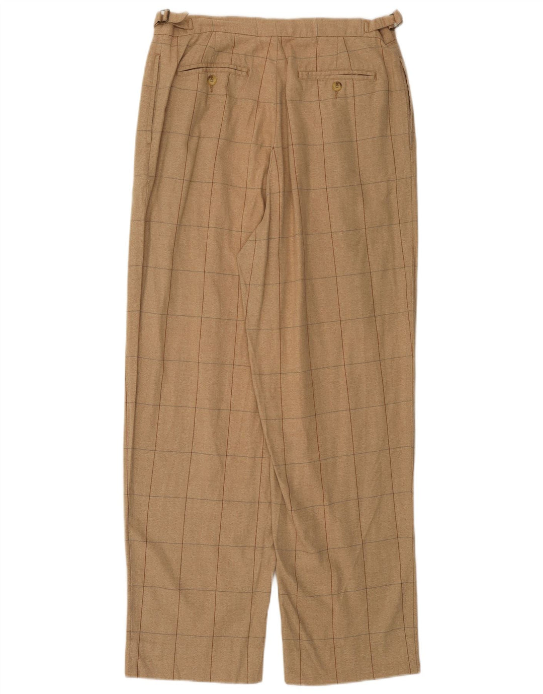 TOMMY HILFIGER Mens Pegged Suit Trousers W35 L31 Beige Check Cotton