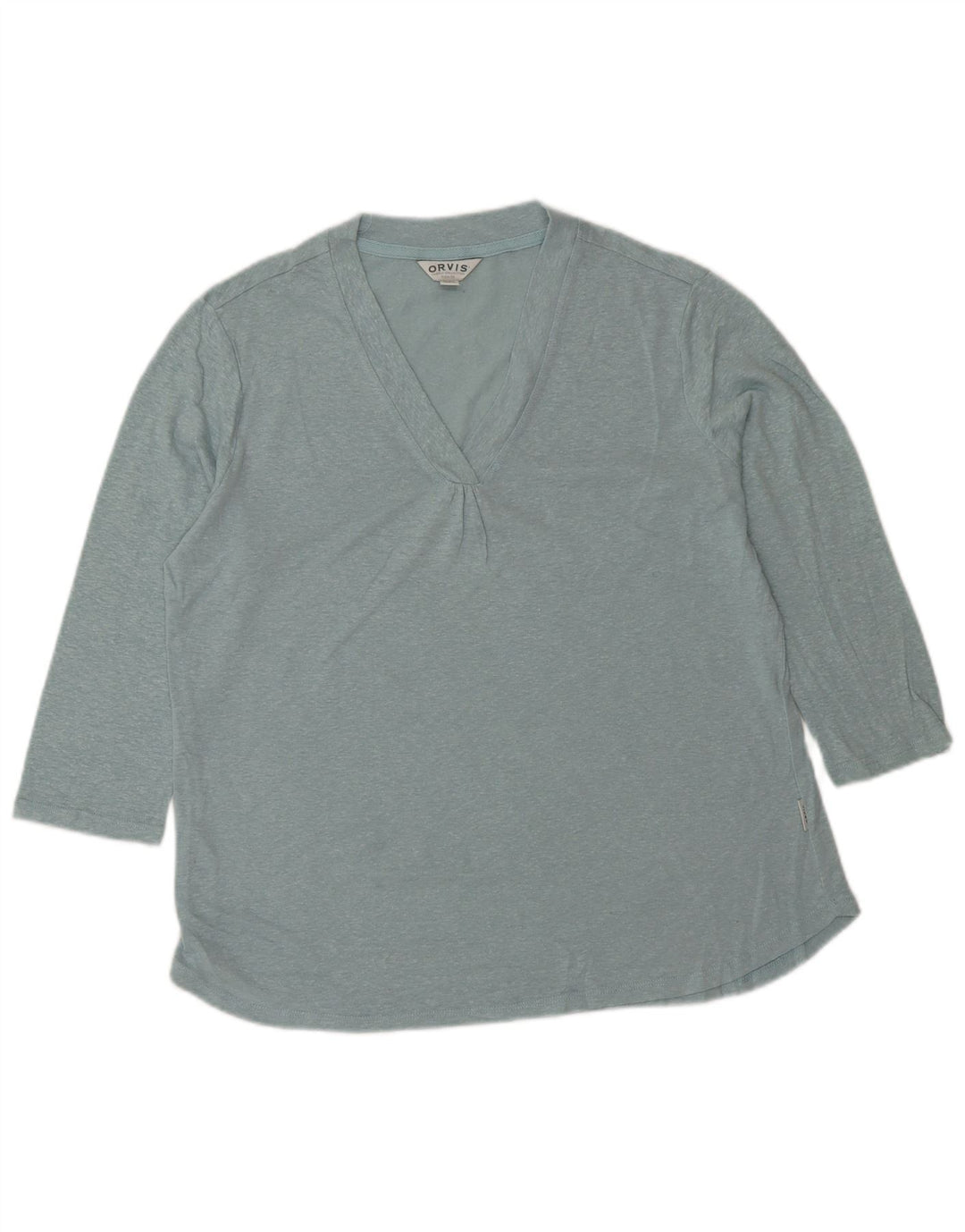 ORVIS Womens Oversized Top 3/4 Sleeve UK 10 Small Blue