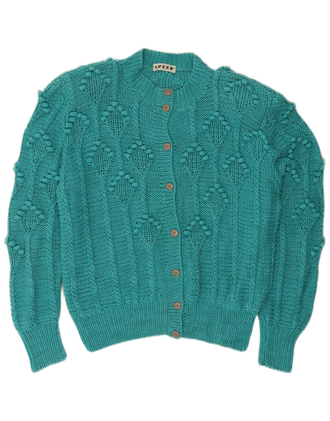 Vintage Womens Cardigan Sweater UK 18 XL Turquoise
