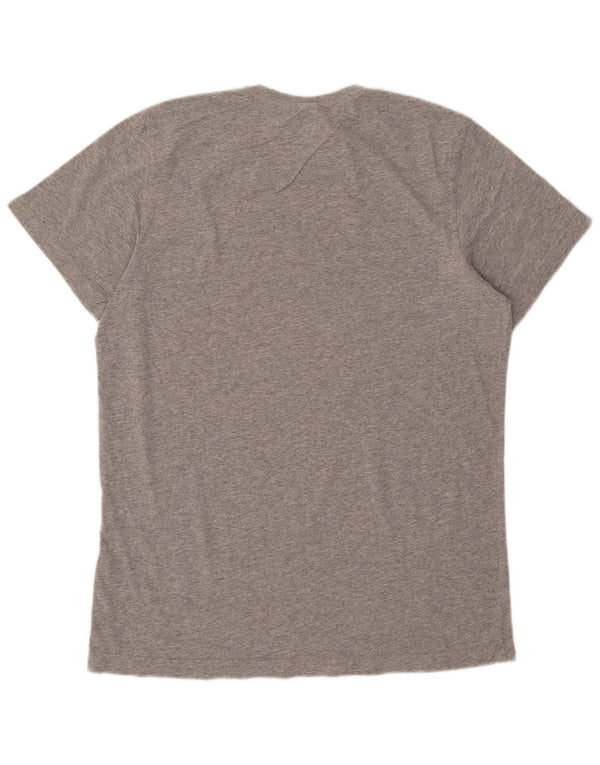 Adidas Mens Graphic T-Shirt Top Large Grey Flecked Cotton