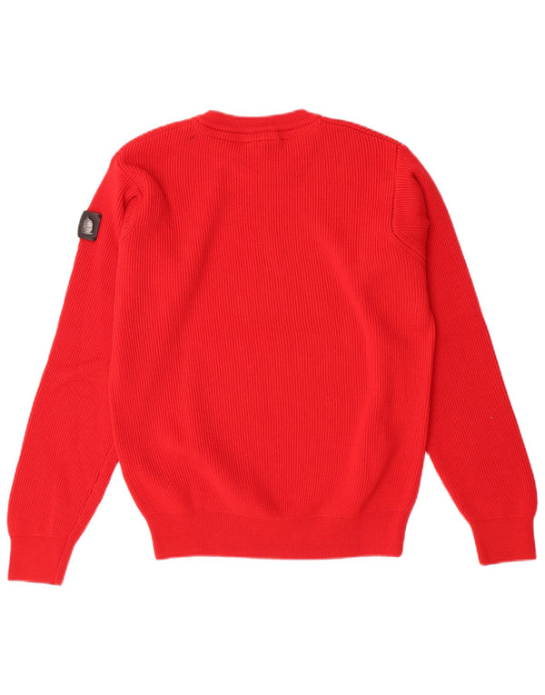 Marina Yachting Mens Crew Neck Jumper Sweater Small Red Virgin Wool