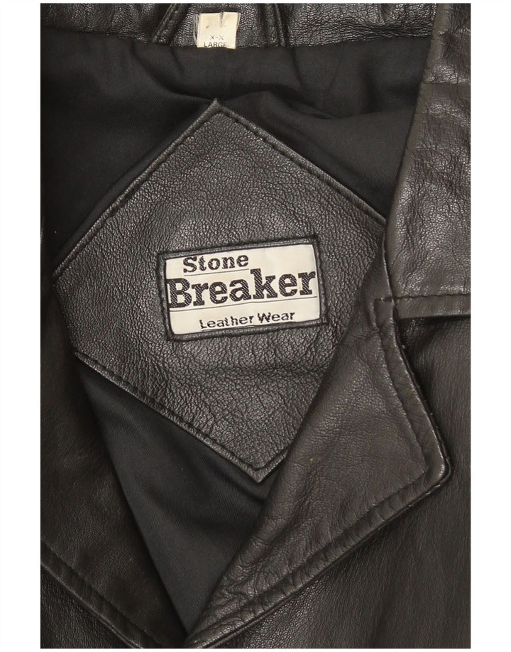 Vintage Mens Leather Jacket UK 40 Large Black