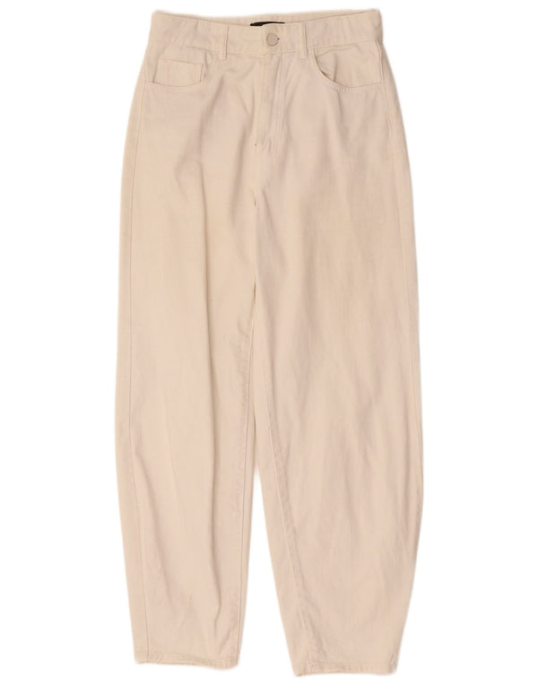 MASSIMO DUTTI Womens High Waist Tapered Jeans EU 36 XS W26 L28 White