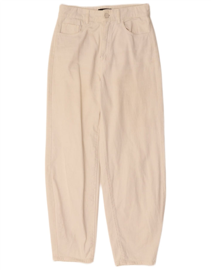 MASSIMO DUTTI Womens High Waist Tapered Jeans EU 36 XS W26 L28 White