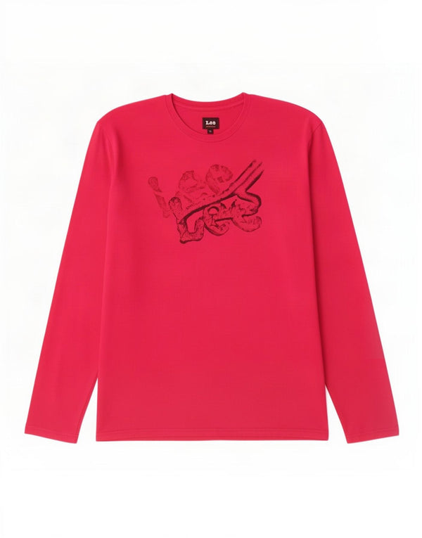 Lee Womens Graphic Top Long Sleeve UK 18 XL Pink Cotton