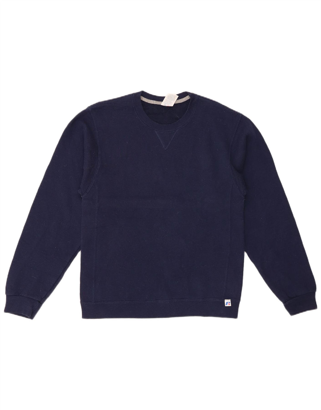 RUSSELL ATHLETIC Mens Sweatshirt Jumper Small Navy Blue Cotton