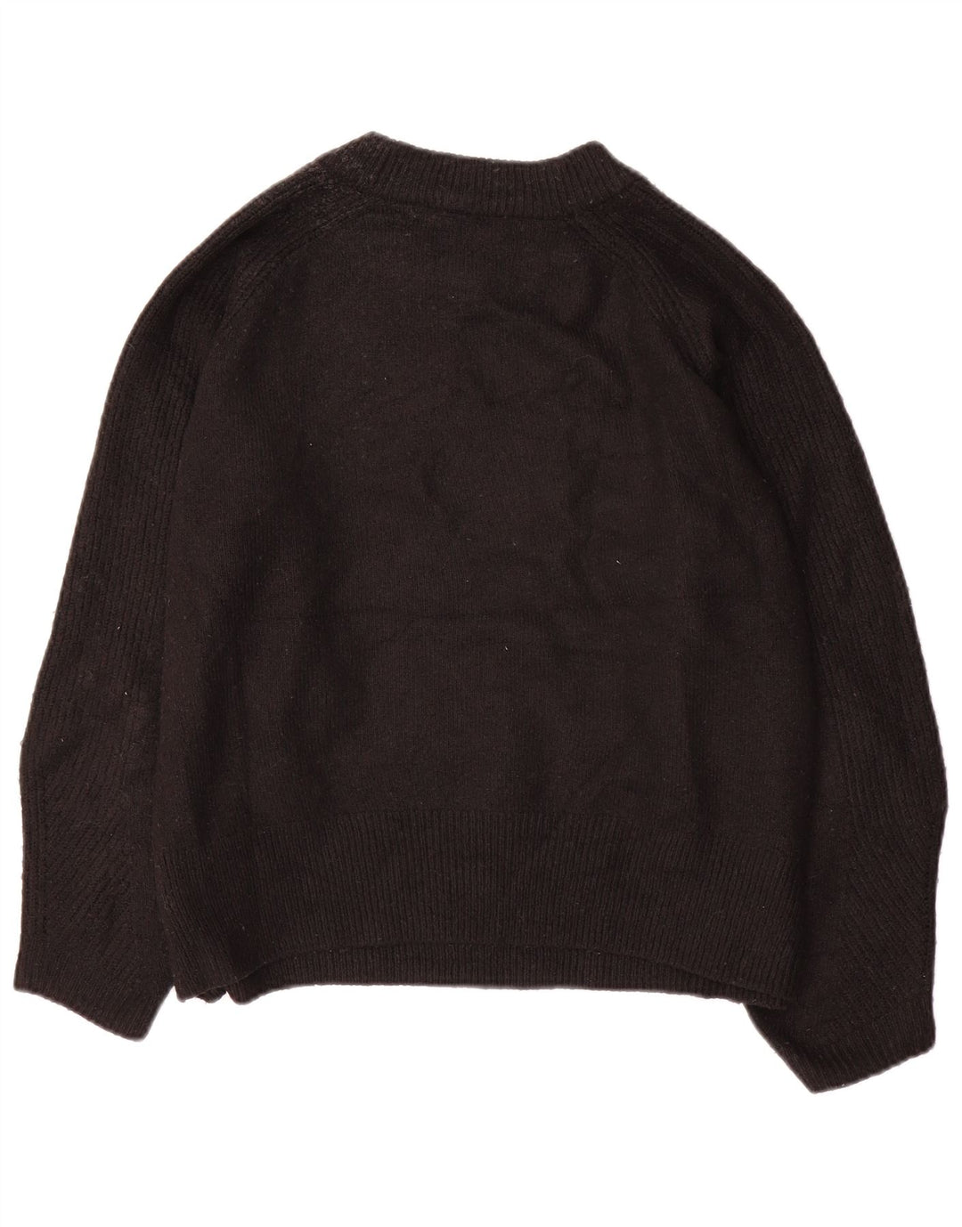 Marks & Spencer Womens Oversized Crew Neck Jumper Sweater UK 16 Large Black