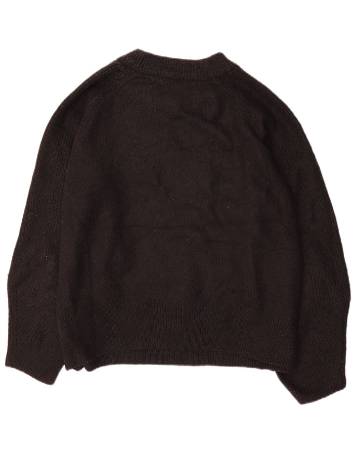 Marks & Spencer Womens Oversized Crew Neck Jumper Sweater UK 16 Large Black