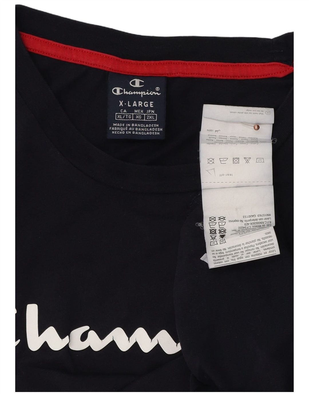 CHAMPION Mens Graphic T-Shirt Top XL Navy Blue Cotton