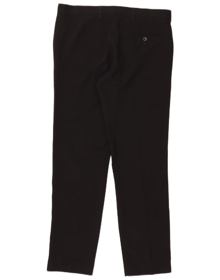 Marks & Spencer Mens Tailored Fit Chino Trousers W34 L31 Black Polyester