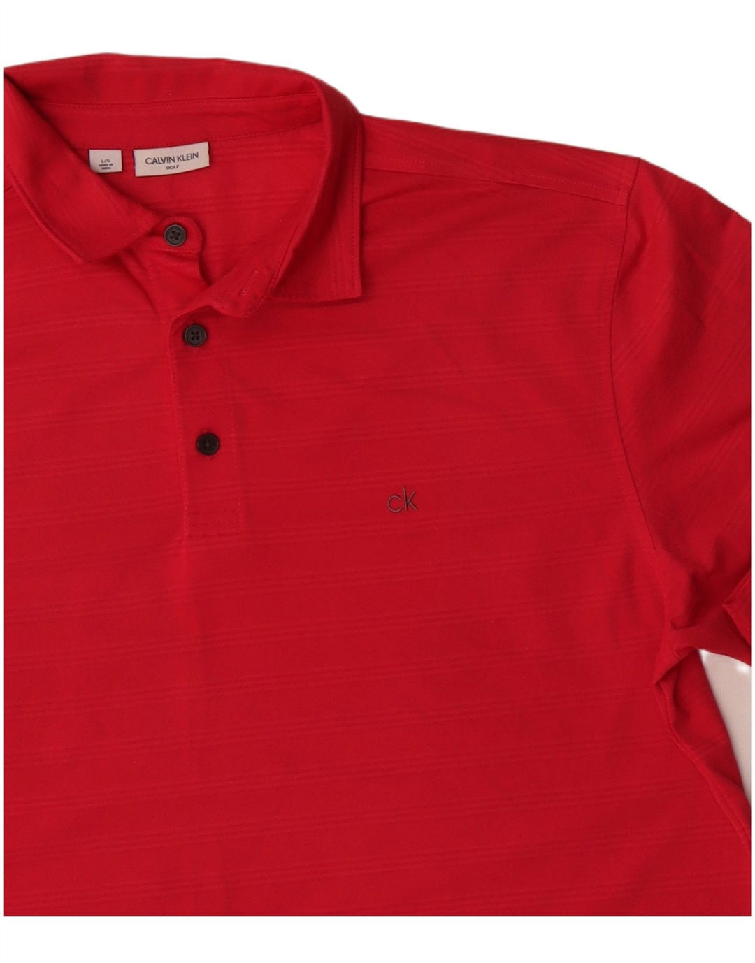Calvin Klein Mens Polo Shirt Large Red Polyester