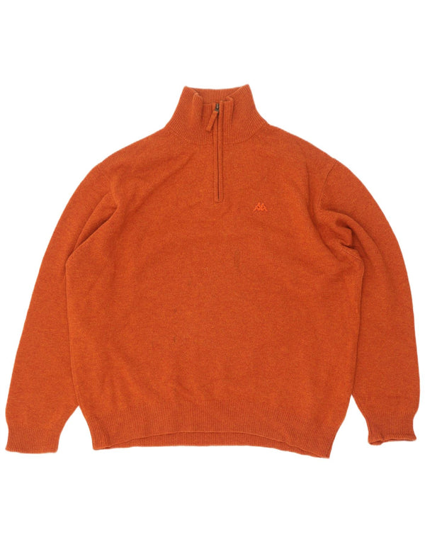 Kappa Mens Zip Neck Jumper Sweater XL Orange
